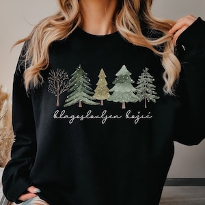 BLAGOSLOVLJEN Bozic Sweatshirt, Croatian Christmas Sweater Gift, Cute Balkan Croatia Holiday Clothes Present, Hrvatska Dzemper Poklon