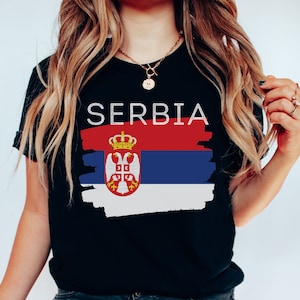 Serbia Flag T-Shirt, Cute Serbian Women&#39;s Outfit, Srbija Fudbal Kosarka Soccer Basketball Tee, Srpska Majica Gift, Srpkinja Zastava Shirt