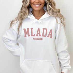 MLADA Est. Custom Year Hoodie, Balkan Bride Wedding Gift, Slavic Serbian Bosnian Croatian Engagement Present Srbija Bosna Hrvatsko Vjencanje