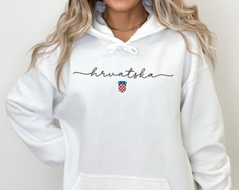 Hrvatska Hoodie, Croatia Sweatshirt, Croatian Soccer Clothes Hrvatski Nogomet Odjeca Hrvat Hrvatica Rodjendan Poklon Croat Heritage Festival