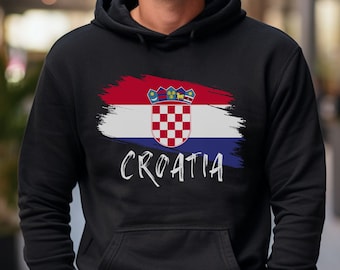 Croatia Flag Hoodie Sweatshirt, Hrvatska Zastava Dzemper, Balkan Mens Soccer Clothes, Croatian HNS Nogomet Fudbal Football Gear, Zagreb