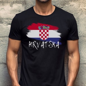 Hrvatska Majica, Hrvatski Nogomet Poklon, Croatian Pride Shirt, Croatia Flag Heritage Tee Balkan Soccer Fan Gift Men&#39;s Short Sleeve T-Shirt