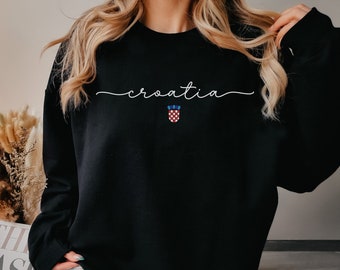 Croatia Sweatshirt, Croatian Sweater Gift Clothes, Hrvatski Nogomet Croatia Cup, Euro Soccer Gear, Hrvatska Zastava Dzemper Duks Poklon