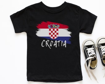 Croatia Flag Kids T-Shirt, Hrvatska Zastava Djeca Majica, Croatian Hrvatski Nogomet Soccer Football Tee Gear Shirt, World Teams