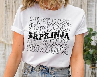 Srpkinja Majica, Retro Serbian Tshirt, Serbia Soccer Fan Gear, Srpski Fudbal Odeca, Srbija Zenska Srpska Majica, Rodendan Poklon, Zena Tee