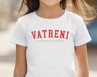 Kids Vatreni Hrvatska Shirt, Boy Girl Croatia Tee, Croatian Soccer Cup Shirt, Euro Football Teams, Hrvatska Majica, Zastava Hrvatski
