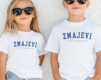 Zmajevi Kids Shirt, Boy Girl Bosnia Soccer Fan Tee, Bosna i Hercegovina Fudbal Majica, Bosnian Dragons Outfit, BiH Match Day Youth Clothes