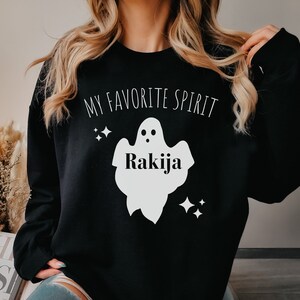 Rakija Sweatshirt, Funny Balkan Drinking Top, Cute Croatian Halloween Outfit, Bosnian Girl Ghost Serbian Rakija Smesna Dzemper Jakna