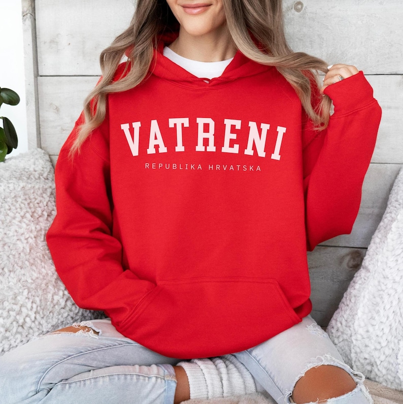 Vatreni Hoodie, Croatia World Soccer Sweatshirt, Hrvatska Nogomet Džemper Poklon 2026 image 2