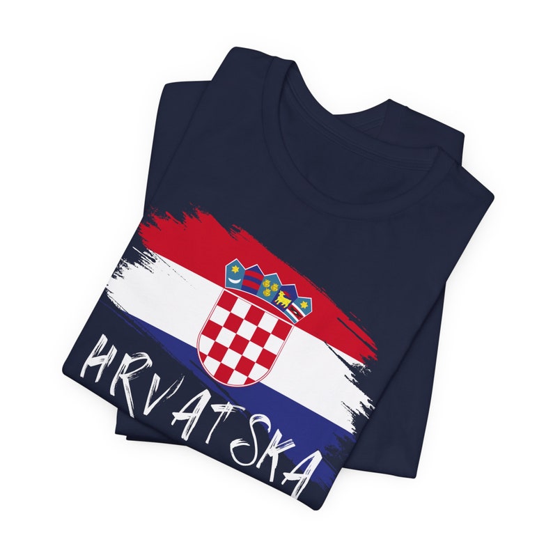 Hrvatska Zastava Zena Majica, Croatian Flag T-Shirt, Hrvatski Nogomet Clothes, Croatia Girl Soccer Tee Cute Europe Outfit, Hrvatica Shirt Navy
