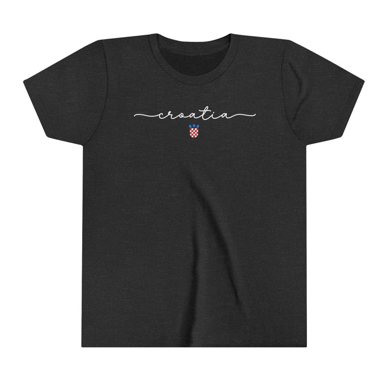 Croatia Kids Shirt, Croatian Soccer Cup Shirt, Europe Football Teams, Hrvatska Nogomet Majica, Zastava Hrvatski Grb Football Tee Dark Grey Heather