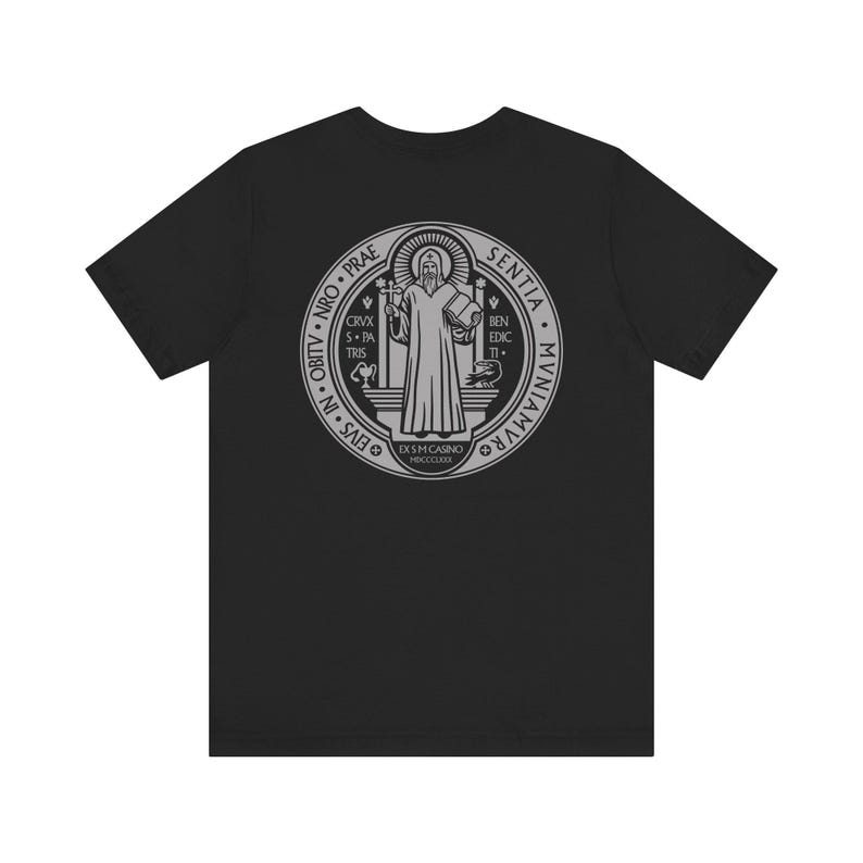 Saint Benedict Coin Shirt, Sveti Benedikt Medal T-Shirt, Medaljica Svetog Benedikta Majica image 5