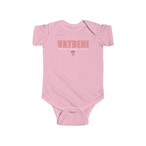 2026 Vatreni Baby Bodysuit, Hrvatska Majica, Croatia National Soccer Shirt, Croatian World Football Clothes Pink