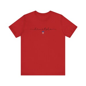 Hrvatska Shirt, Croatian Shield T-shirt, Hrvatski Nogomet Majica, Croatia Flag Gift, Euro Soccer Teams Tee, Croatia Football Cup Gear Red