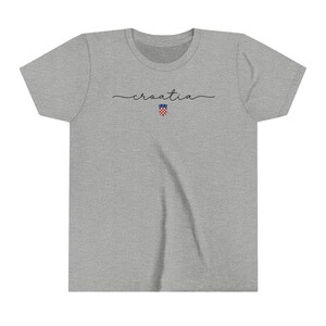 Croatia Kids Shirt, Croatian Soccer Cup Shirt, Europe Football Teams, Hrvatska Nogomet Majica, Zastava Hrvatski Grb Football Tee Athletic Heather