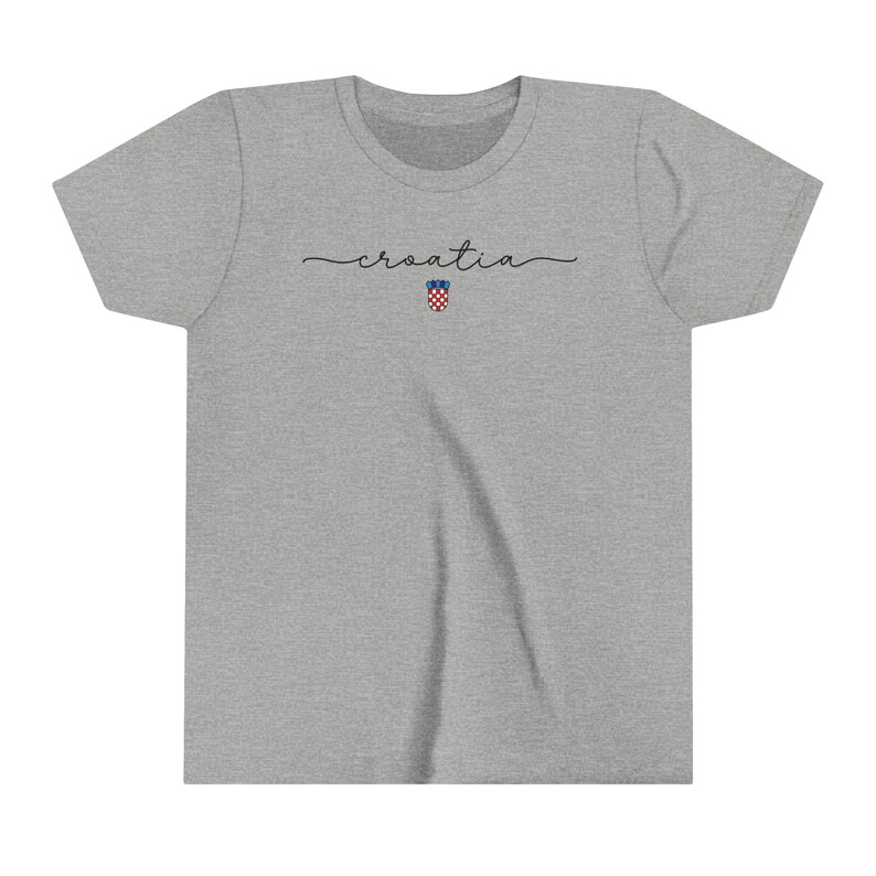 Croatia Kids Shirt, Croatian Soccer Cup Shirt, Europe Football Teams, Hrvatska Nogomet Majica, Zastava Hrvatski Grb Football Tee Athletic Heather