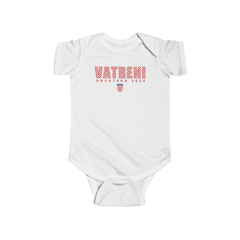 2026 Vatreni Baby Bodysuit, Hrvatska Majica, Croatia National Soccer Shirt, Croatian World Football Clothes White