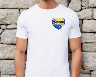 Bosnia and Herzegovina Flag Heart Shirt, Groovy Bosna Zastava Majica, BiH Soccer 2026 Tee