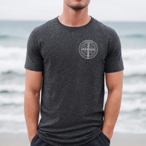 Saint Benedict Coin Shirt, Sveti Benedikt Medal T-Shirt, Medaljica Svetog Benedikta Majica image 3