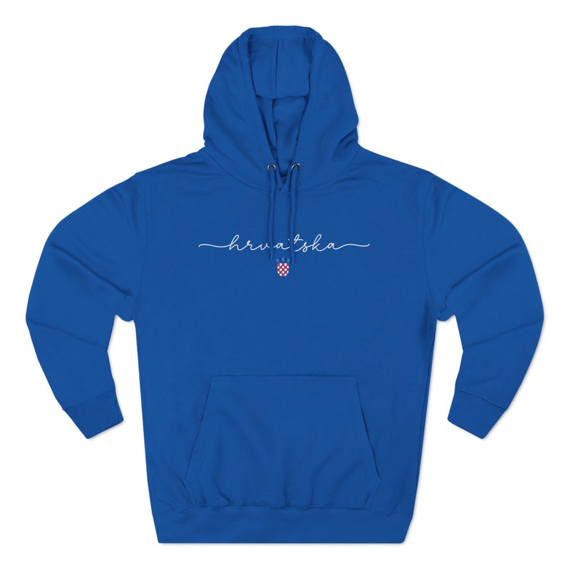 Hrvatska Hoodie, Croatia Sweatshirt, Croatian Soccer Clothes Hrvatski Nogomet Odjeca Hrvat Hrvatica Rodjendan Poklon Croat Heritage Festival Royal Blue