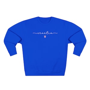 Croatia Sweatshirt, Croatian Sweater Gift Clothes, Hrvatski Nogomet Croatia Cup, Euro Soccer Gear, Hrvatska Zastava Dzemper Duks Poklon Royal Blue
