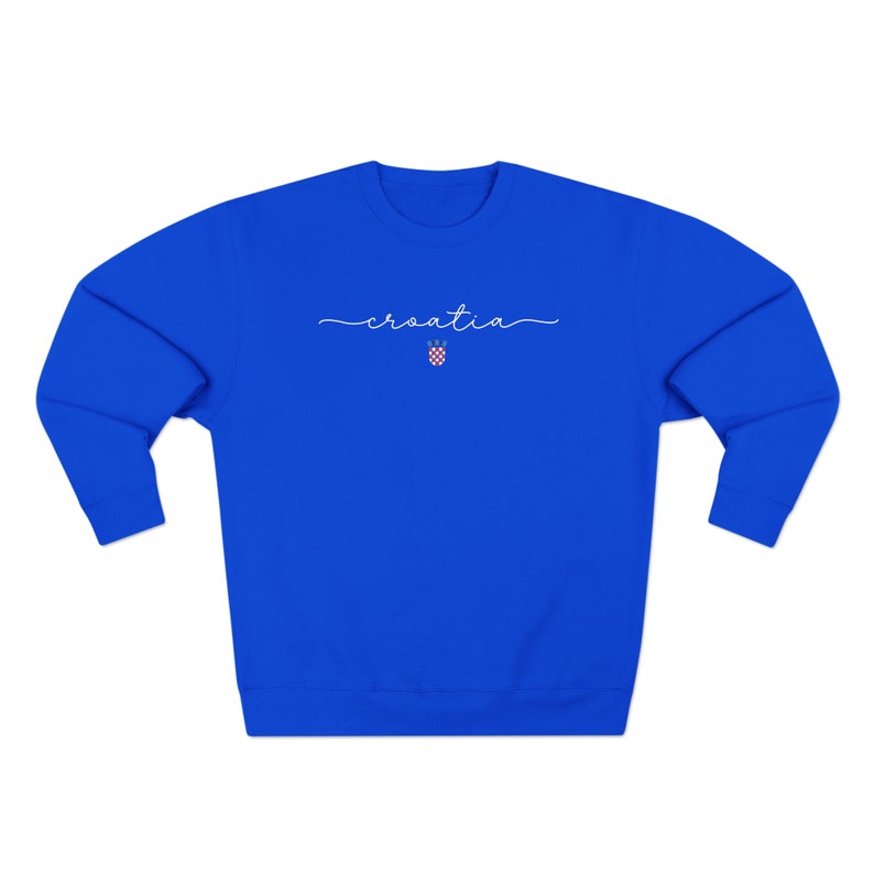 Croatia Sweatshirt, Croatian Sweater Gift Clothes, Hrvatski Nogomet Croatia Cup, Euro Soccer Gear, Hrvatska Zastava Dzemper Duks Poklon Royal Blue