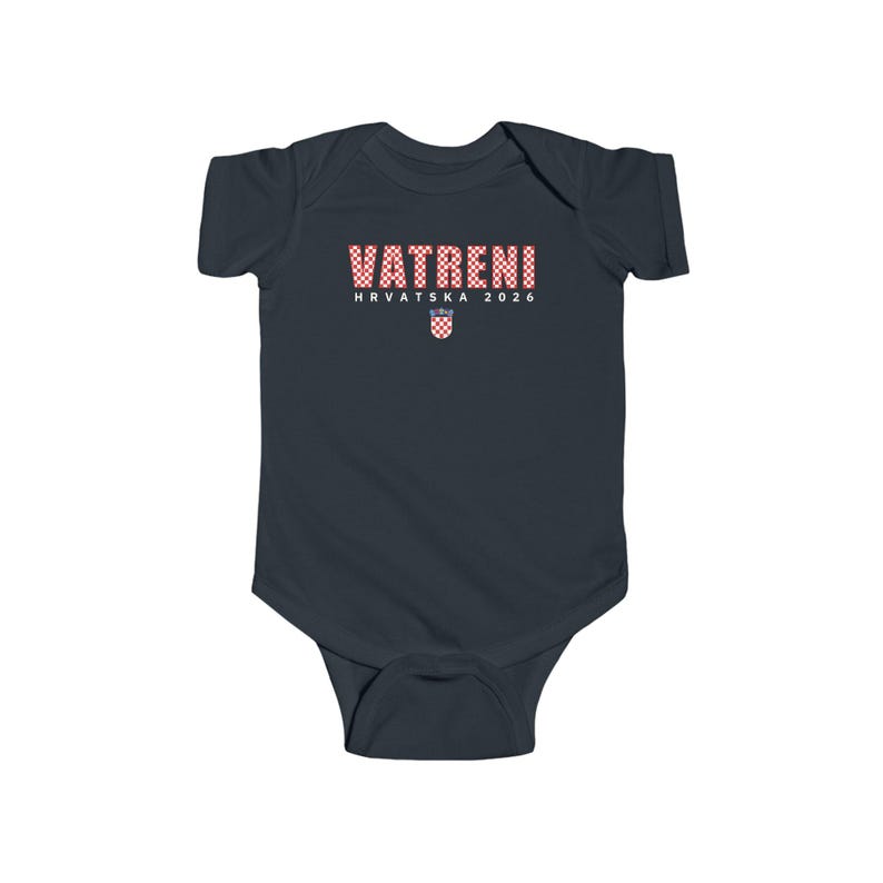 2026 Vatreni Baby Bodysuit, Hrvatska Majica, Croatia National Soccer Shirt, Croatian World Football Clothes Black