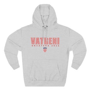 2026 Hrvatska Vatreni Hoodie, Republika Hrvatska Džemper, Croatian Soccer Fan Sweatshirt, Croatia World Football Clothes Heather Grey