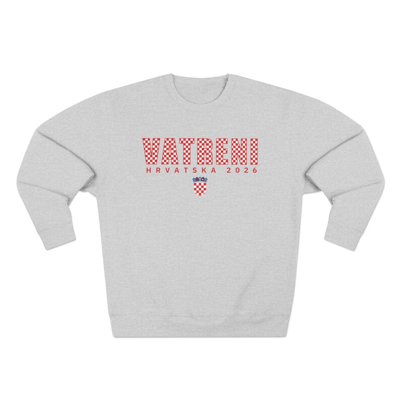 2026 Hrvatska Vatreni Sweatshirt, Republika Hrvatska Džemper, Croatian Soccer Fan Sweater, Croatia World Football Clothes Heather Grey