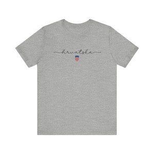 Hrvatska Shirt, Croatian Shield T-shirt, Hrvatski Nogomet Majica, Croatia Flag Gift, Euro Soccer Teams Tee, Croatia Football Cup Gear Athletic Heather