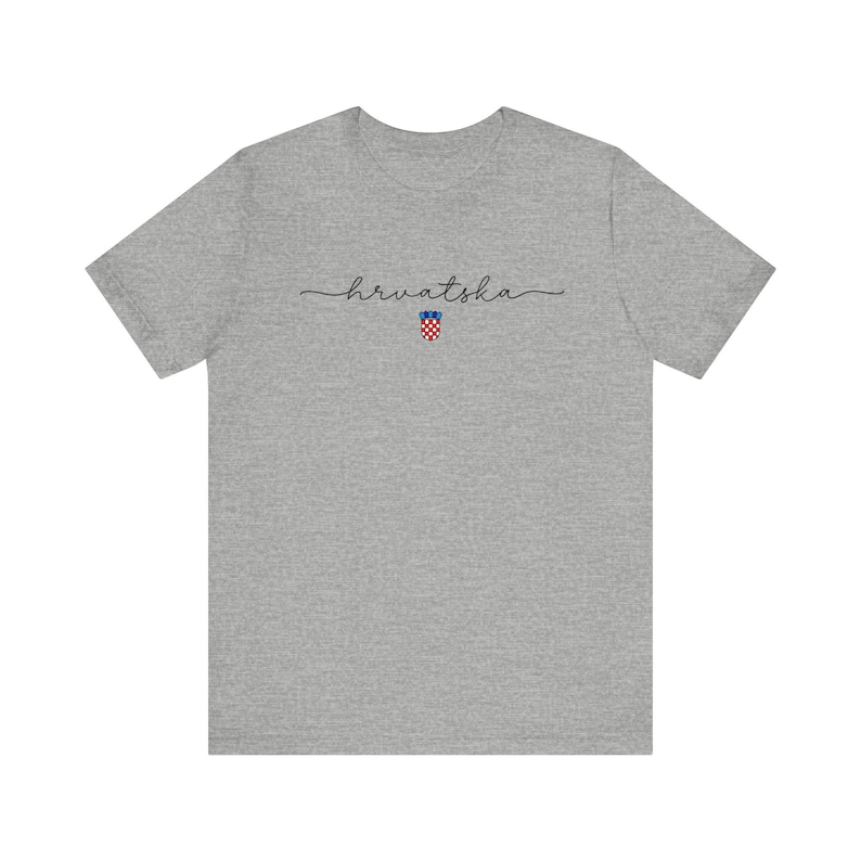 Hrvatska Shirt, Croatian Shield T-shirt, Hrvatski Nogomet Majica, Croatia Flag Gift, Euro Soccer Teams Tee, Croatia Football Cup Gear Athletic Heather