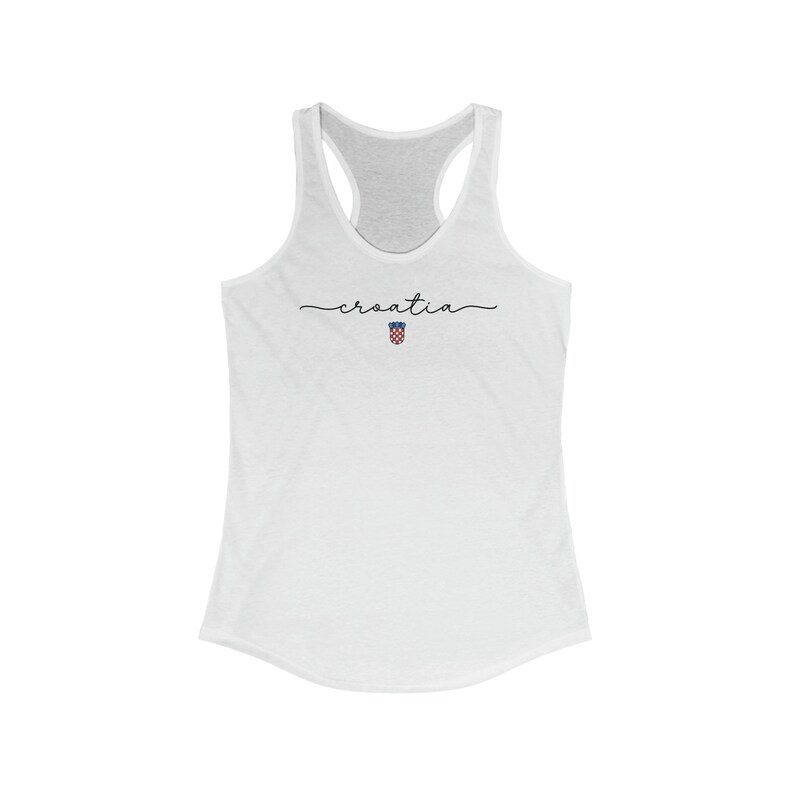 Croatia Tank Top, Cute Croatia Girl Outfit, Hrvatska Zastava Grb Souvenir Cup Gear, Nogomet Majica Gift Hrvatica Poklon, Euro Soccer Shirt Solid White