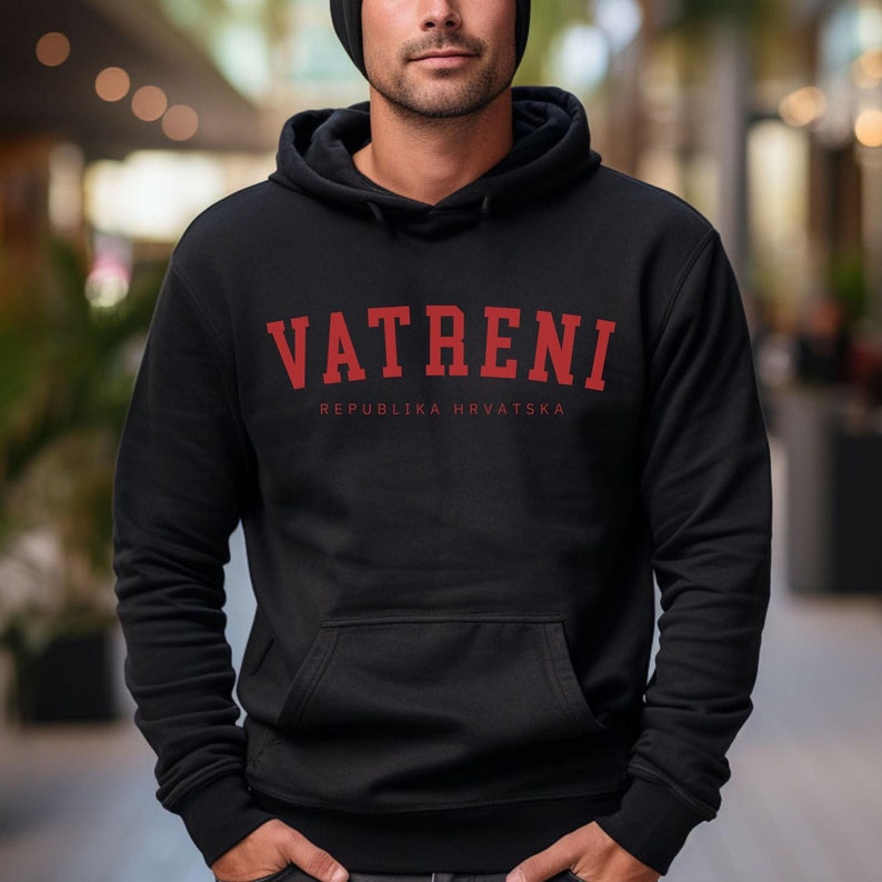 Vatreni Hoodie, Croatia World Soccer Sweatshirt, Hrvatska Nogomet Džemper Poklon 2026 image 1
