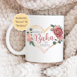 Najbolja BAKA Na Svijetu/Svetu Coffee Mug, Balkan Grandma Gift Croatian Serbian Bosnian Mother&#39;s Day Present, Kafa Kava Šalica Šolja Šoljica
