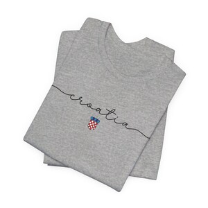 Croatia Shirt, Croatian Shield T-shirt, Hrvatski Nogomet Majica, Hrvatska Zastava Poklon, Euro Soccer Teams Tee, Croatia Football Cup Gear Athletic Heather