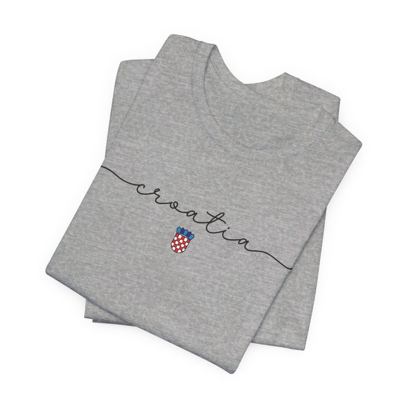 Croatia Shirt, Croatian Shield T-shirt, Hrvatski Nogomet Majica, Hrvatska Zastava Poklon, Euro Soccer Teams Tee, Croatia Football Cup Gear Athletic Heather