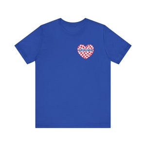 Hrvatska Heart Shirt, Retro Croatian Flag T-Shirt, Srce Majica Poklon, Croatia Soccer T-shirt Gift Hrvatski Nogomet Odjeca Balkan Tee True Royal