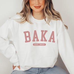 Est. BAKA Custom Year Sweatshirt, College Letters Grandma Sweater, Pregnancy Reveal Present, Mother&#39;s Day Gift, Balkan Bosnia Serbia Croatia