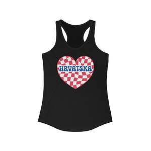 Hrvatska Tank Top, Cute Croatian Girl Outfit, Hrvatski Nogomet Soccer Gear, Europe Shirt, Fudbal Majica Poklon, Hrvatica Vatreni Solid Black