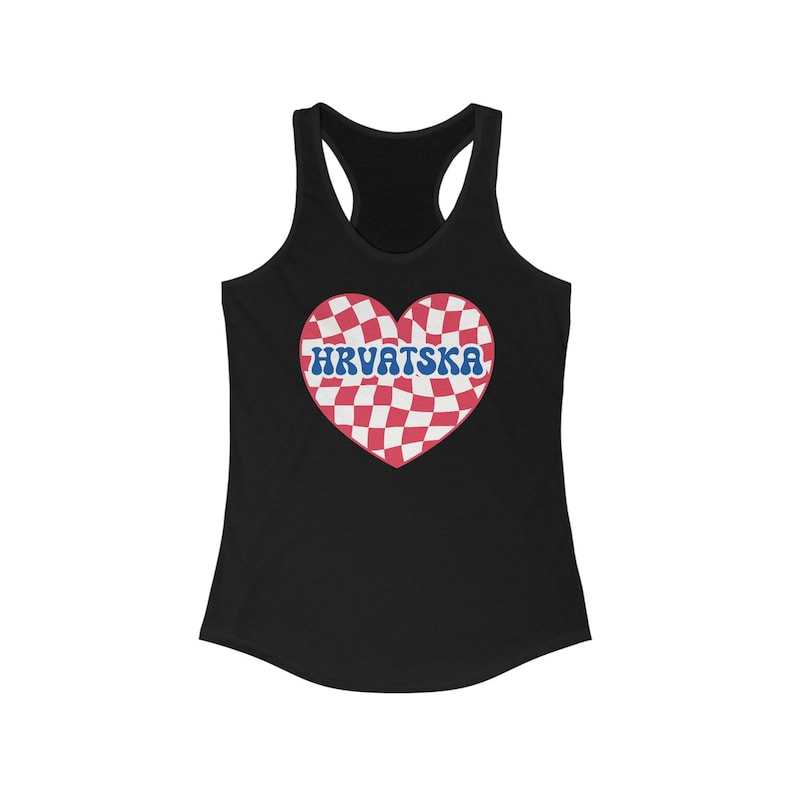 Hrvatska Tank Top, Cute Croatian Girl Outfit, Hrvatski Nogomet Soccer Gear, Europe Shirt, Fudbal Majica Poklon, Hrvatica Vatreni Solid Black