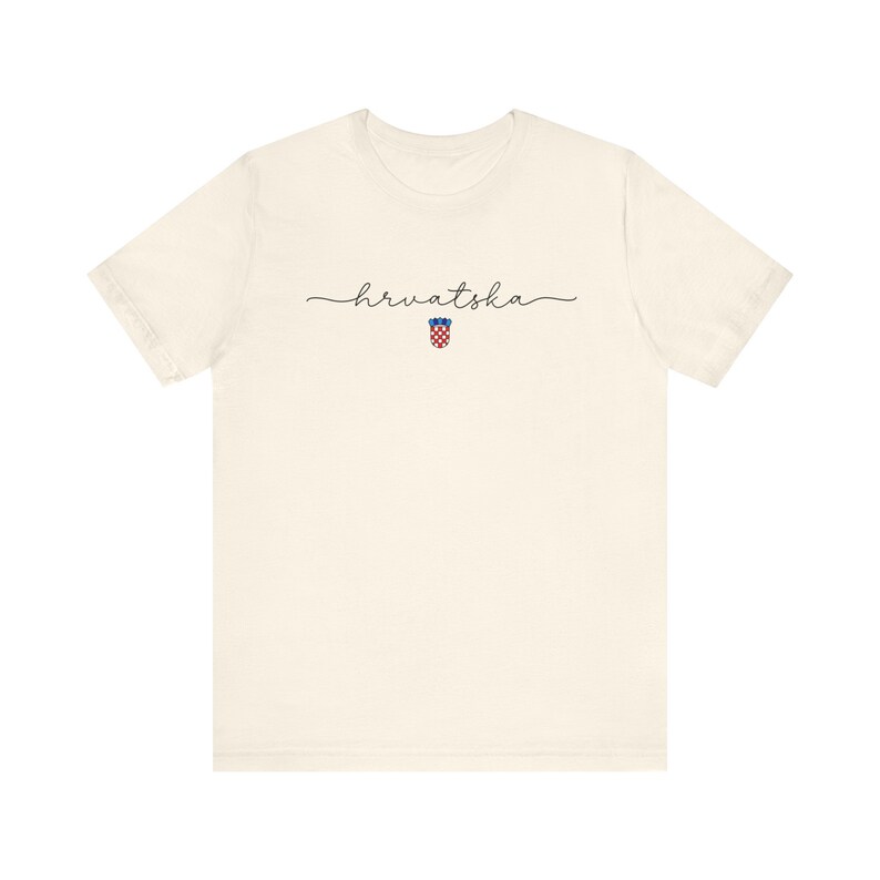 Hrvatska Shirt, Croatian Shield T-shirt, Hrvatski Nogomet Majica, Croatia Flag Gift, Euro Soccer Teams Tee, Croatia Football Cup Gear Natural
