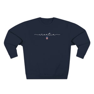 Croatia Sweatshirt, Croatian Sweater Gift Clothes, Hrvatski Nogomet Croatia Cup, Euro Soccer Gear, Hrvatska Zastava Dzemper Duks Poklon Navy