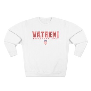 2026 Hrvatska Vatreni Sweatshirt, Republika Hrvatska Džemper, Croatian Soccer Fan Sweater, Croatia World Football Clothes White