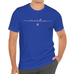 Croatia Shirt, Croatian Shield T-shirt, Hrvatski Nogomet Majica, Hrvatska Zastava Poklon, Euro Soccer Teams Tee, Croatia Football Cup Gear True Royal