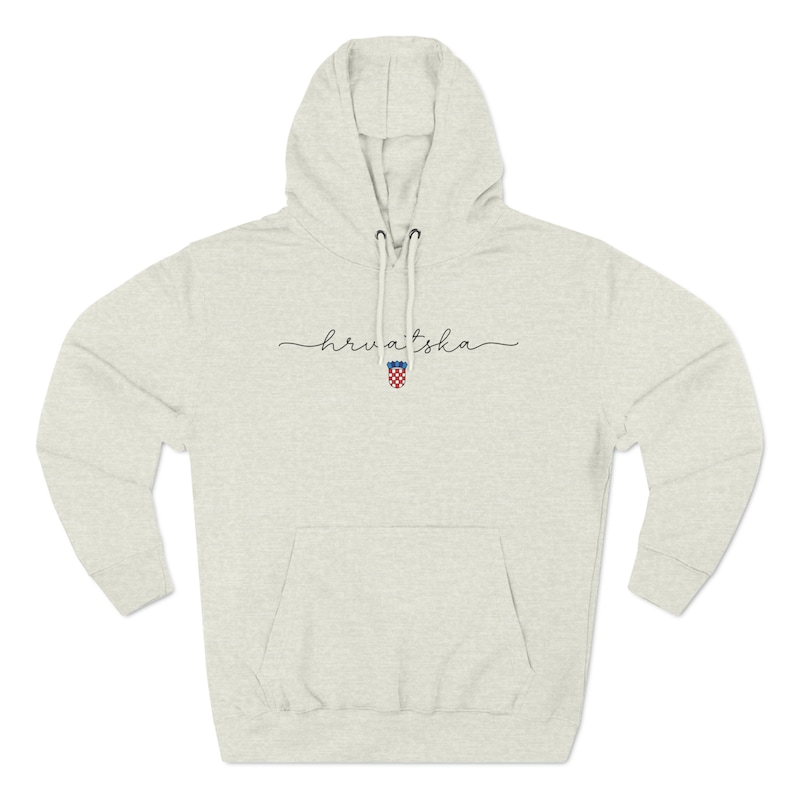 Hrvatska Hoodie, Croatia Sweatshirt, Croatian Soccer Clothes Hrvatski Nogomet Odjeca Hrvat Hrvatica Rodjendan Poklon Croat Heritage Festival Oatmeal Heather