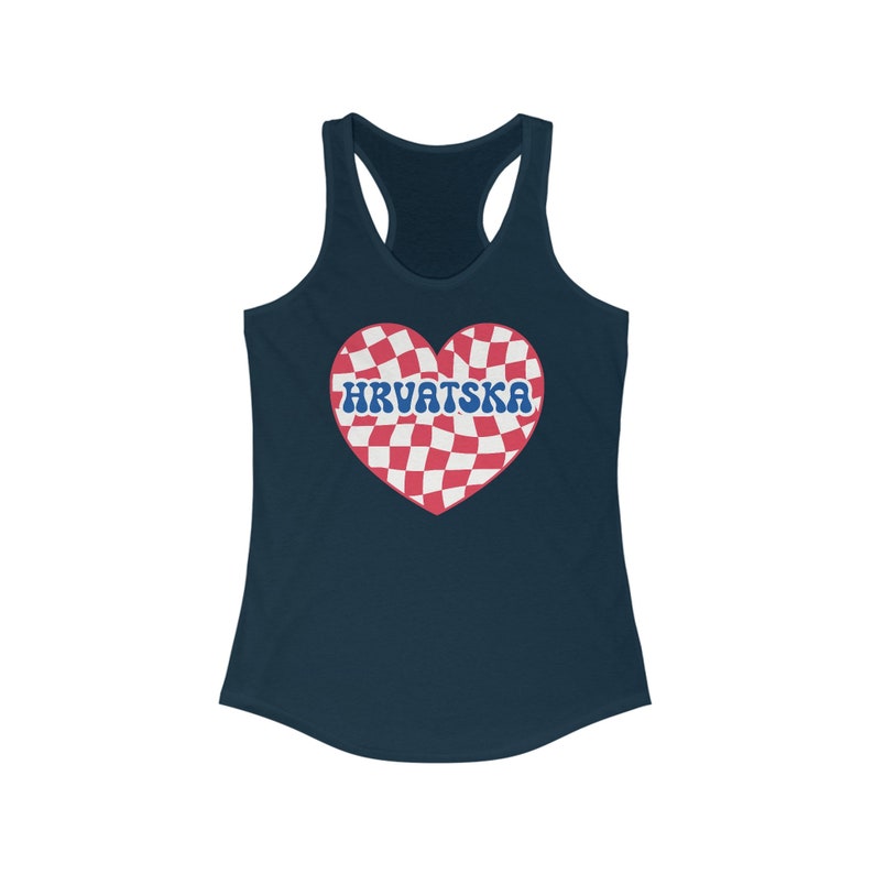Hrvatska Tank Top, Cute Croatian Girl Outfit, Hrvatski Nogomet Soccer Gear, Europe Shirt, Fudbal Majica Poklon, Hrvatica Vatreni Solid Midnight Navy
