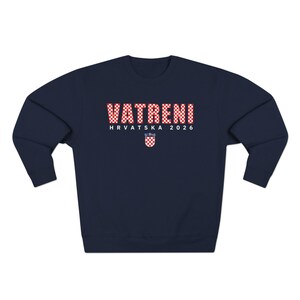 2026 Hrvatska Vatreni Sweatshirt, Republika Hrvatska Džemper, Croatian Soccer Fan Sweater, Croatia World Football Clothes Navy