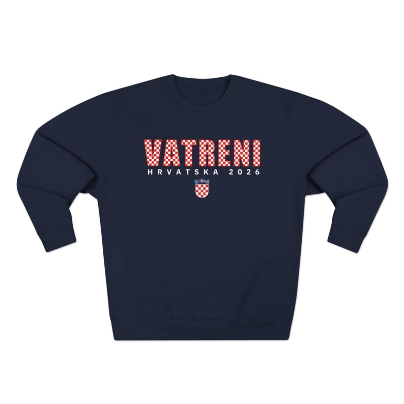 2026 Hrvatska Vatreni Sweatshirt, Republika Hrvatska Džemper, Croatian Soccer Fan Sweater, Croatia World Football Clothes Navy