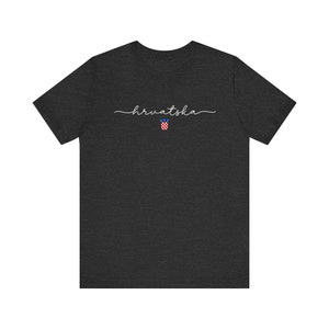 Hrvatska Shirt, Croatian Shield T-shirt, Hrvatski Nogomet Majica, Croatia Flag Gift, Euro Soccer Teams Tee, Croatia Football Cup Gear Dark Grey Heather