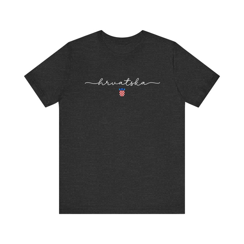 Hrvatska Shirt, Croatian Shield T-shirt, Hrvatski Nogomet Majica, Croatia Flag Gift, Euro Soccer Teams Tee, Croatia Football Cup Gear Dark Grey Heather